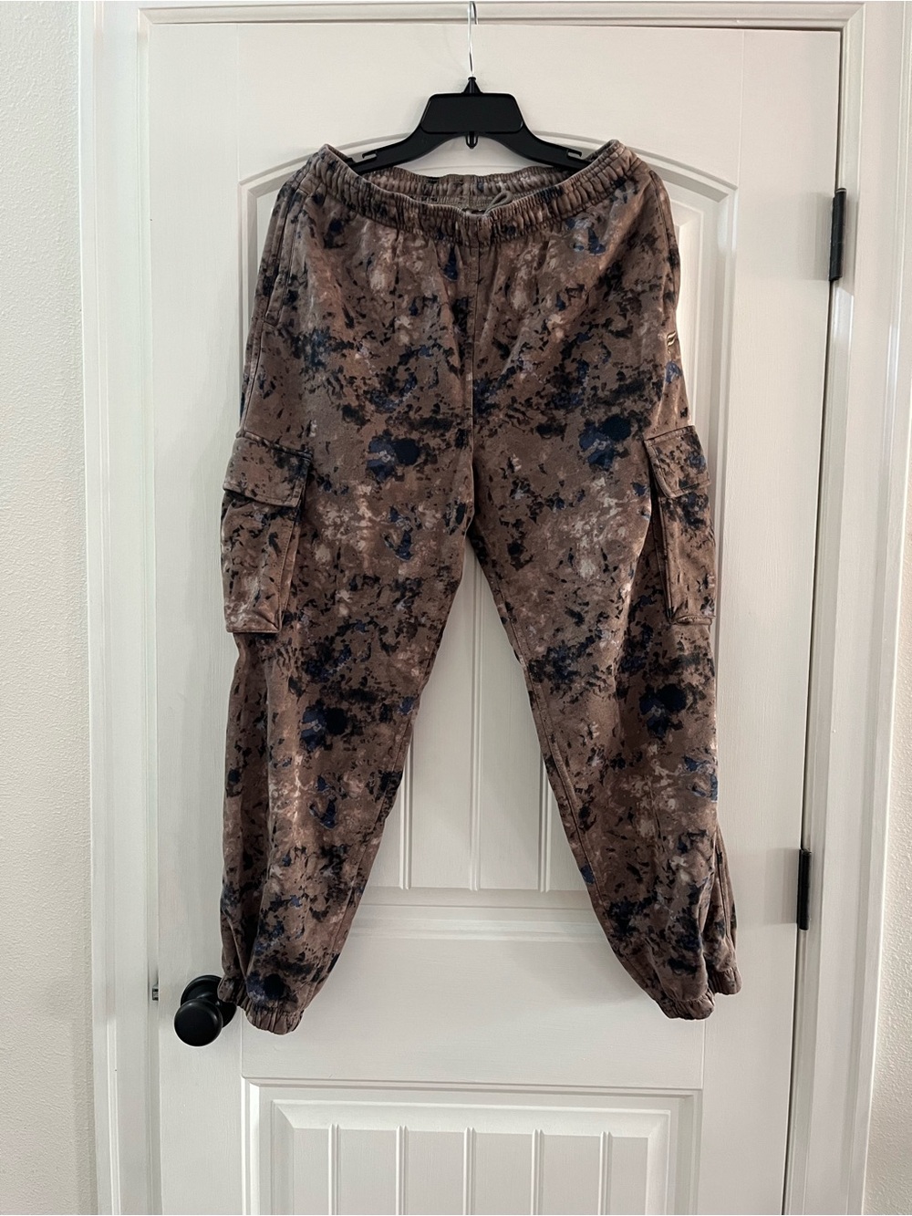Fabletics Brown and Navy Grey camo Cargo Joggers